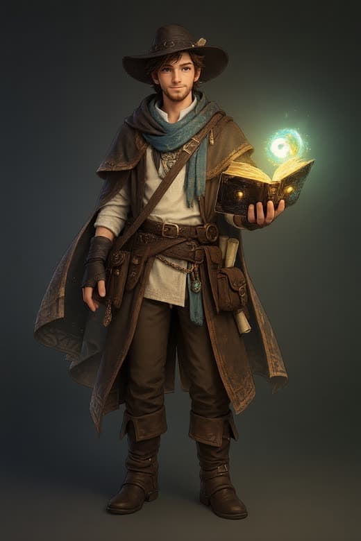 Guide pose: neutral, facing the visitor